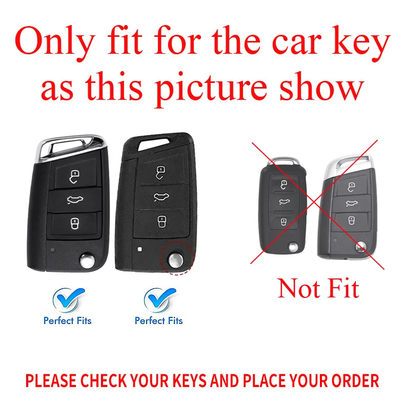 Zinc Alloy +Silicone Car Key Case for VW Polo Golf 7 Tiguan for Skoda Octavia Kodiaq Karoq for SEAT Ateca Leon Ibiza Key Protect