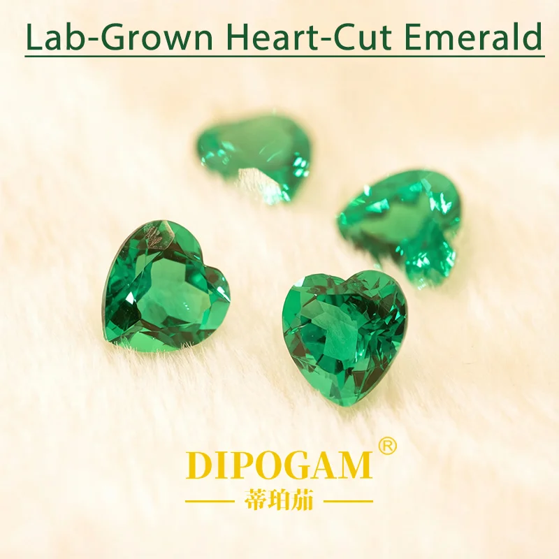 Colombian emerald heart-shaped cultivated gemstone rough stones from the laboratory gemstone luxury factory direct sales and who