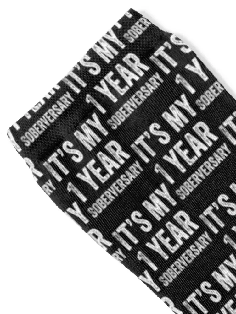 1 Year sobriety Anniversary Gift 1st Year Anniversary Sober design Socks cool New year's hip hop Girl'S Socks Men's