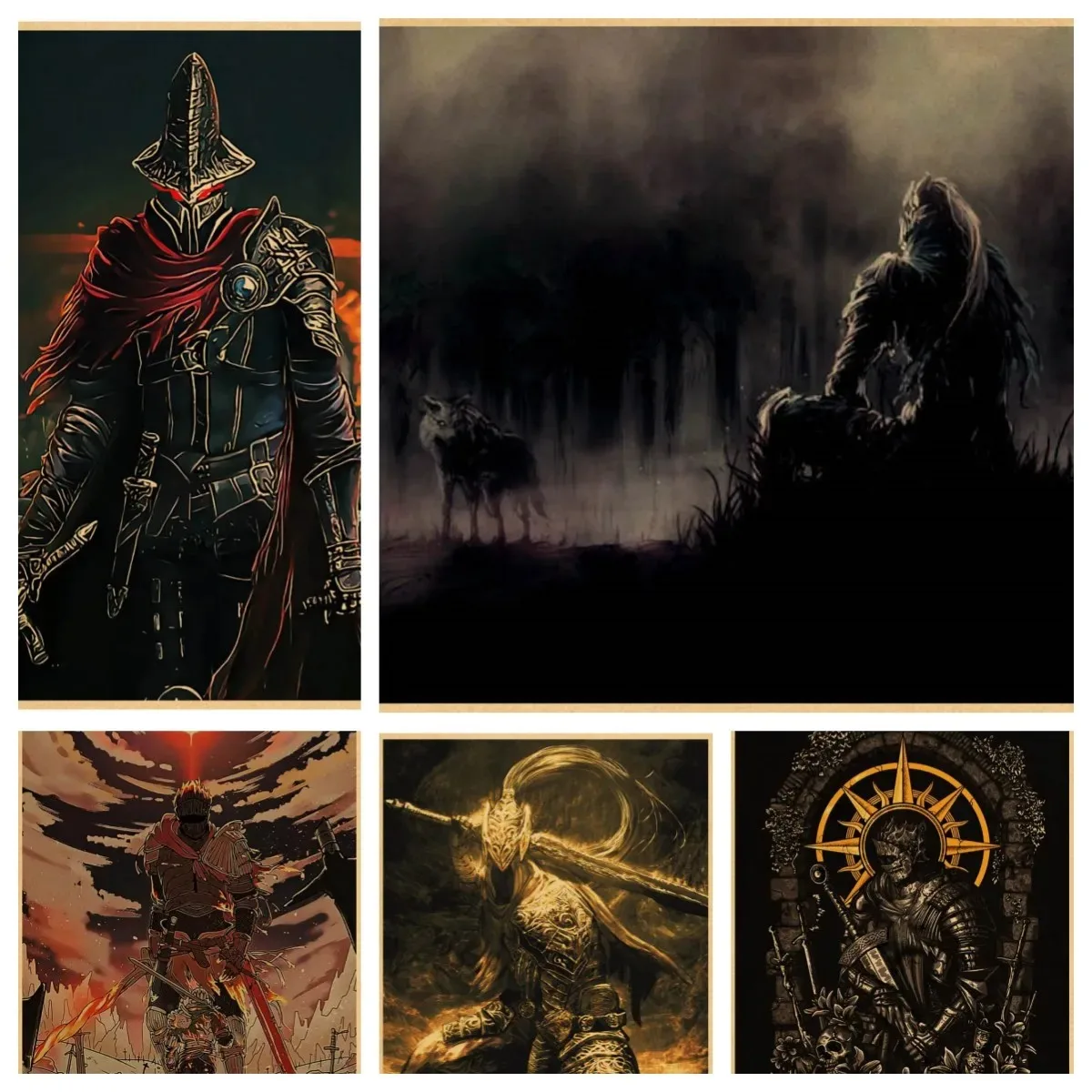 Klassisches spiel plakat dunkle seelen 3 retro hd drucken leinwand plakat spielzimmer kinderzimmer