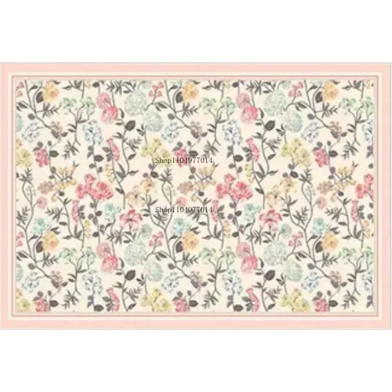 

Floral pattern rug with non-slip backing suitable for living room bedroom office and porch front door entry home decoration