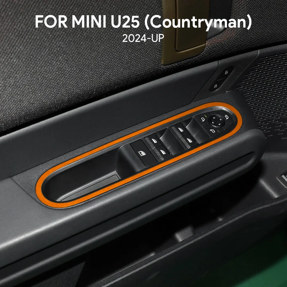 for MINI Countryman U25 2024 2025 Car Door Window Lift Switch Frame Interior Flannel Sticker Panel LHD RHD Accessories Styling