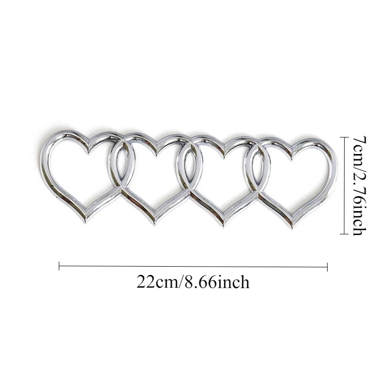1pc 22cm Four Chain Heart Modified Car Stickers For Audi 3m Adhesive Backing Dustproof Waterproof Trunk Hot Personality Logo