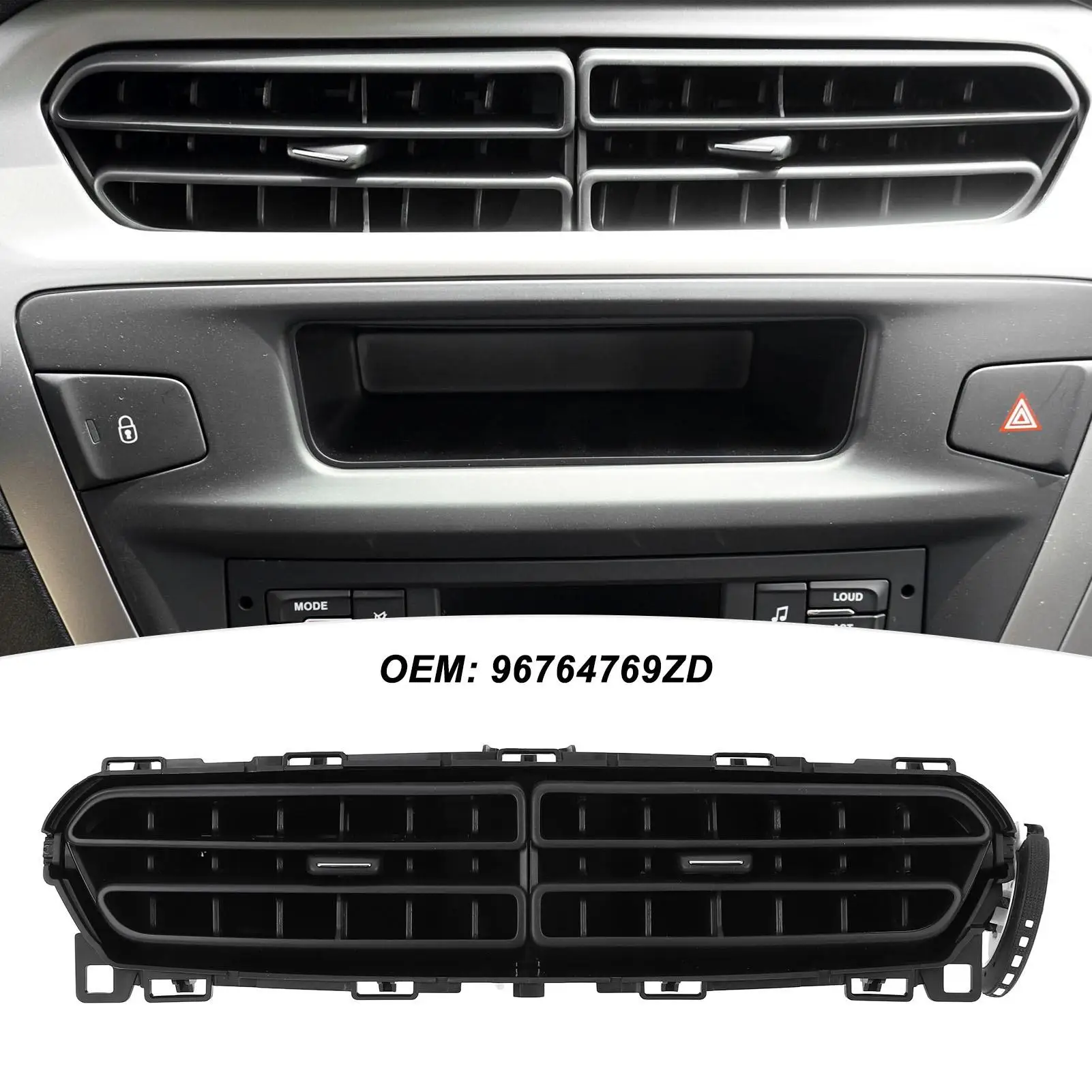 Front Console AC Vent Grille 96764769ZD - Durable Wear-Resistant for automotive Interior Part for Direct Fit