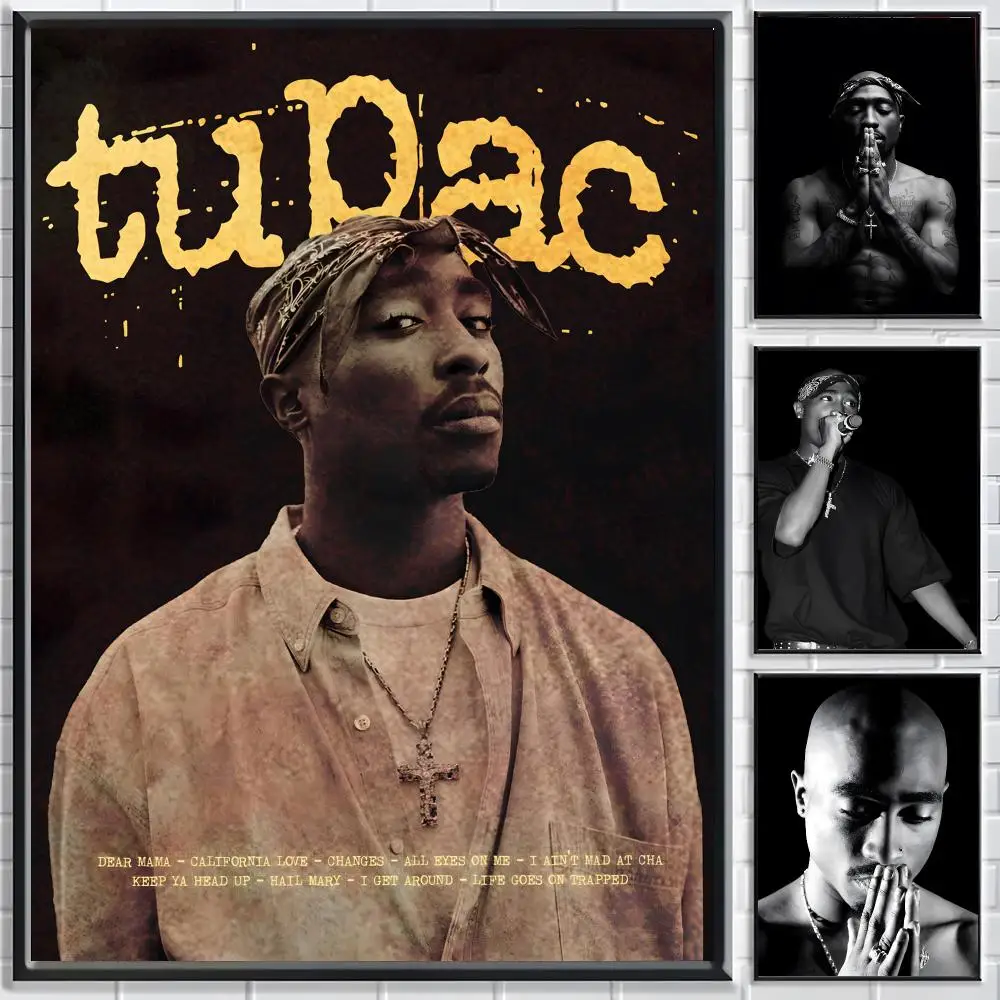 Rapper Tupac Shakur Poster Classic poster and wall art prints are suitable for living rooms, bedrooms,and home
