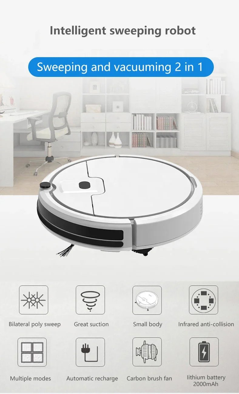 2023年最新 家庭用インテリジェントロボット掃除機 WF805 自動電動フロアクリーナー 掃除機