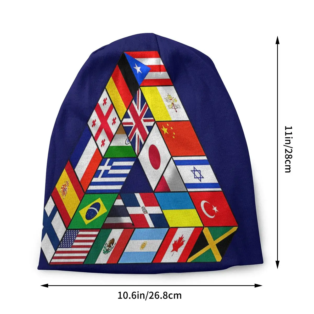 Bonnet Hats Norway Flag Beanies Hat Optical Illusion Flags Of The World Penrose Triangle Autumn Spring Warm Cap Street Caps