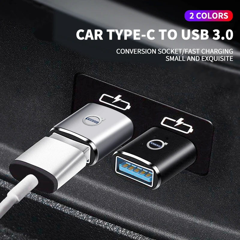 

Мини-конвертер с интерфейсом Type-C на USB-A, адаптер для зарядки для Volvo C30 V40 V60 S40 S60 XC60 XC90 XC40 S80 S90 S80L S60L
