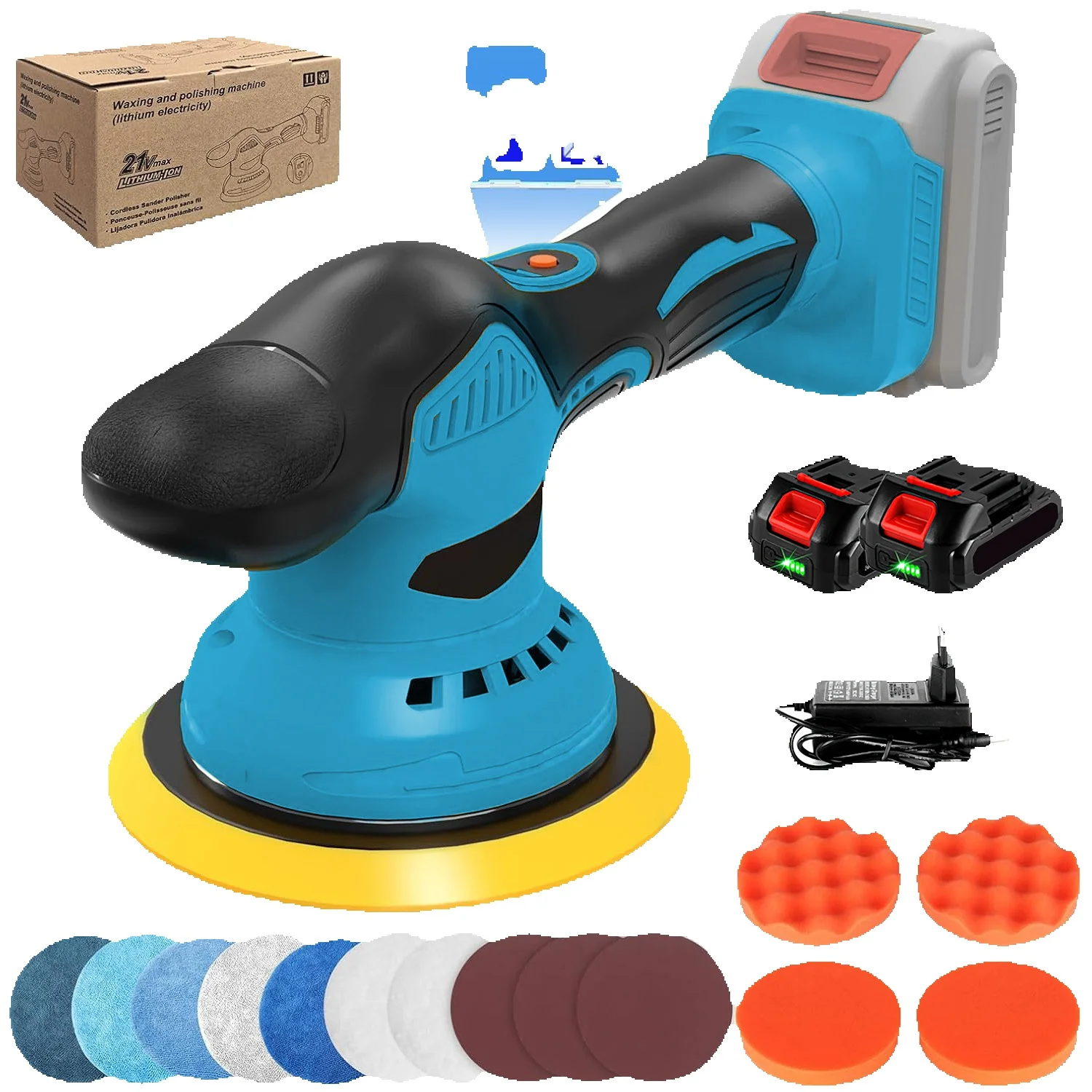 Makita – polisseuse sans fil 5500 tr/min, 8 vitesses, Machine à polir pour voiture, outil rotatif électrique pour batterie 21V