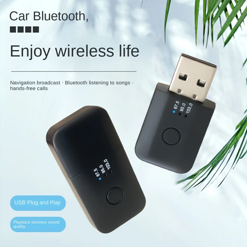 Chiamata vivavoce Mini USB Bluetooth Car Kit trasmettitore Auto Wireless Car Audio Adapter trasmettitore FM Bluetooth per Auto