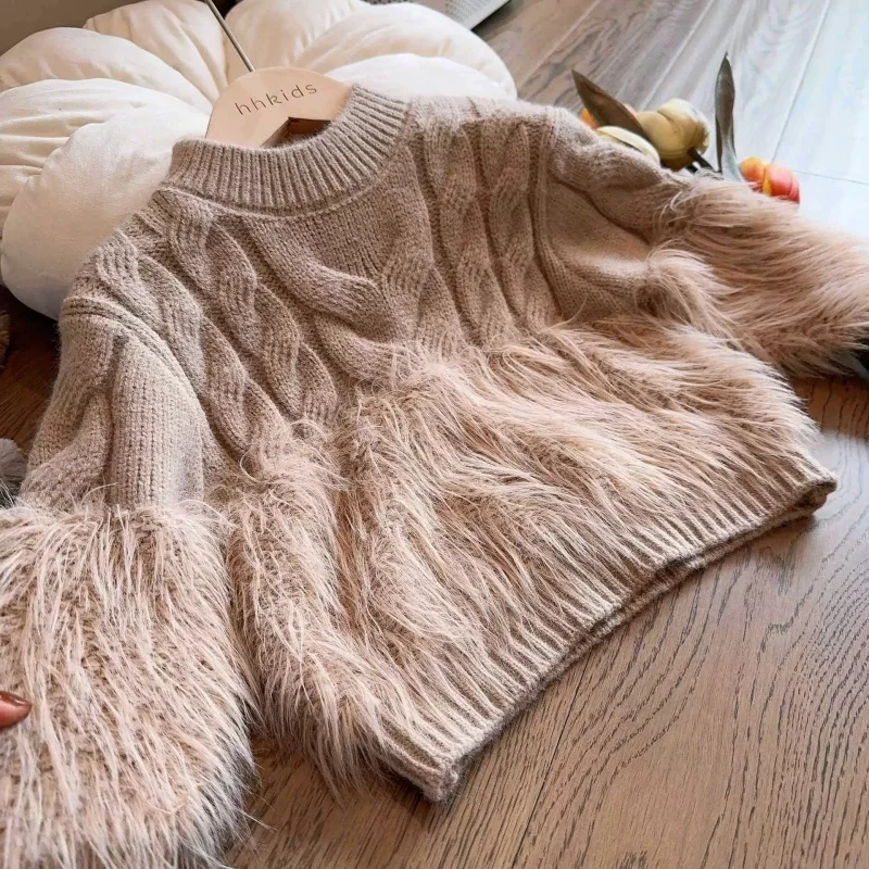Girls' Autumn and Winter Pullover Sweater 2026 New Item Baby Korean Version Fashionable Woolen Sweater Girls' Versatile Top