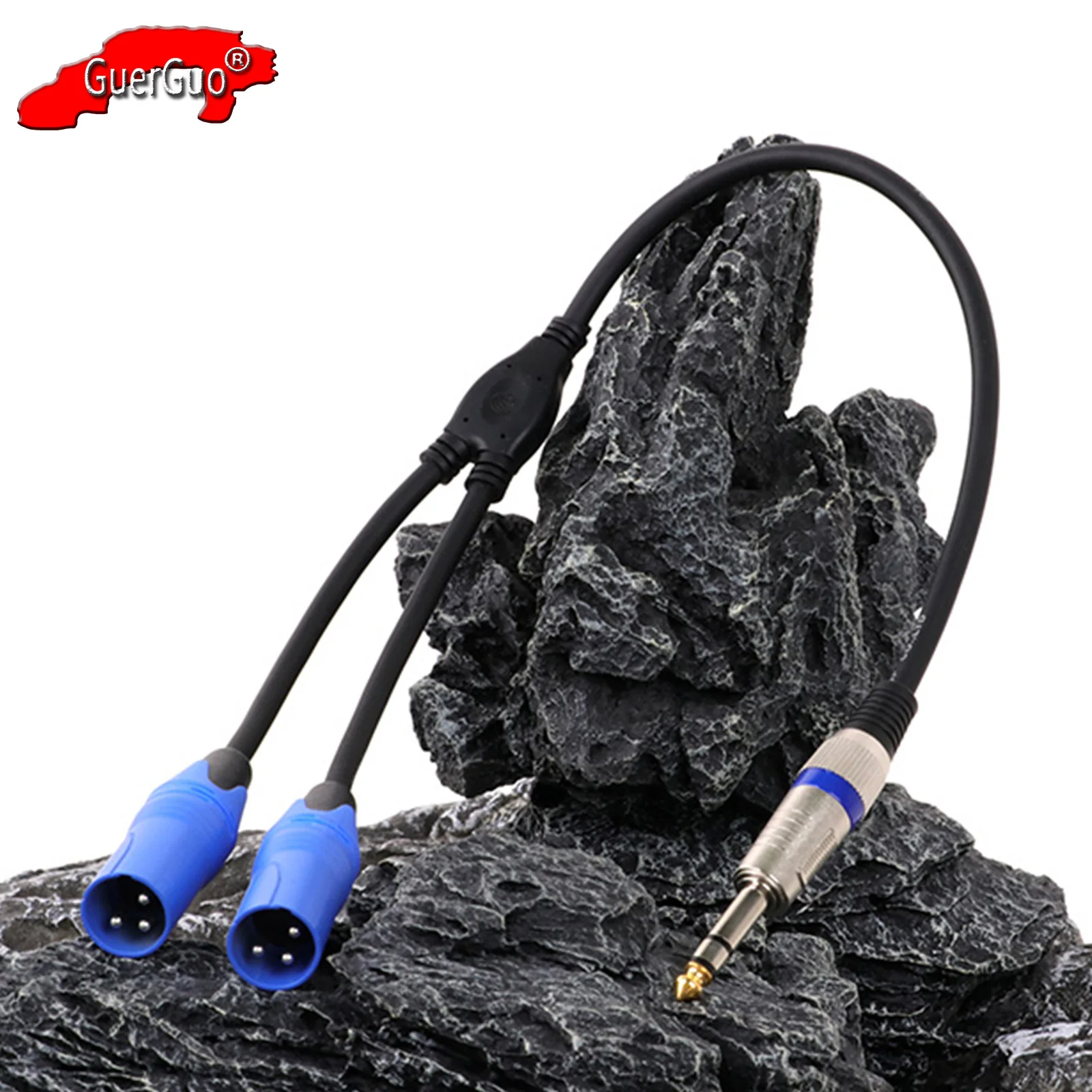 

Y Splitter Cord,Dual XLR to 1/4 Inch TRS,6.35mm Stereo Jack to 2 Dual 3Pin XLR Male Cable Microphone Unbalanced Audio Converter