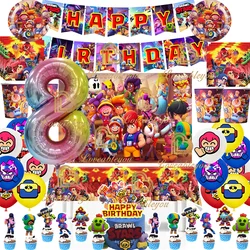 Star Anime Figures Birthday Party Decorations For Kids Latex Aluminum Foil Balloons Bro-Hero Event Supplies Disposable Tableware