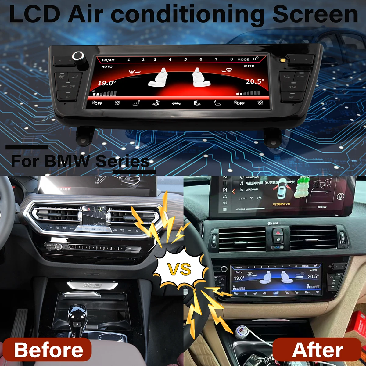 Air Conditioning Climate Board For BMW 5 Series F10 F11 5GT F07 F18 M5 2011-2017 Voice Control LCD Touch climate Control Screen