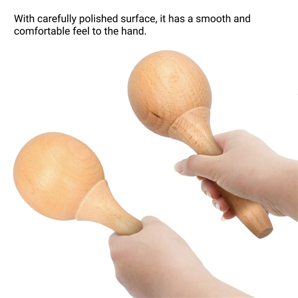 Beech Maraca, Percussion Instrument Wooden Maraca Pair Percussion Maraca for Musical Instrument 1 Pair