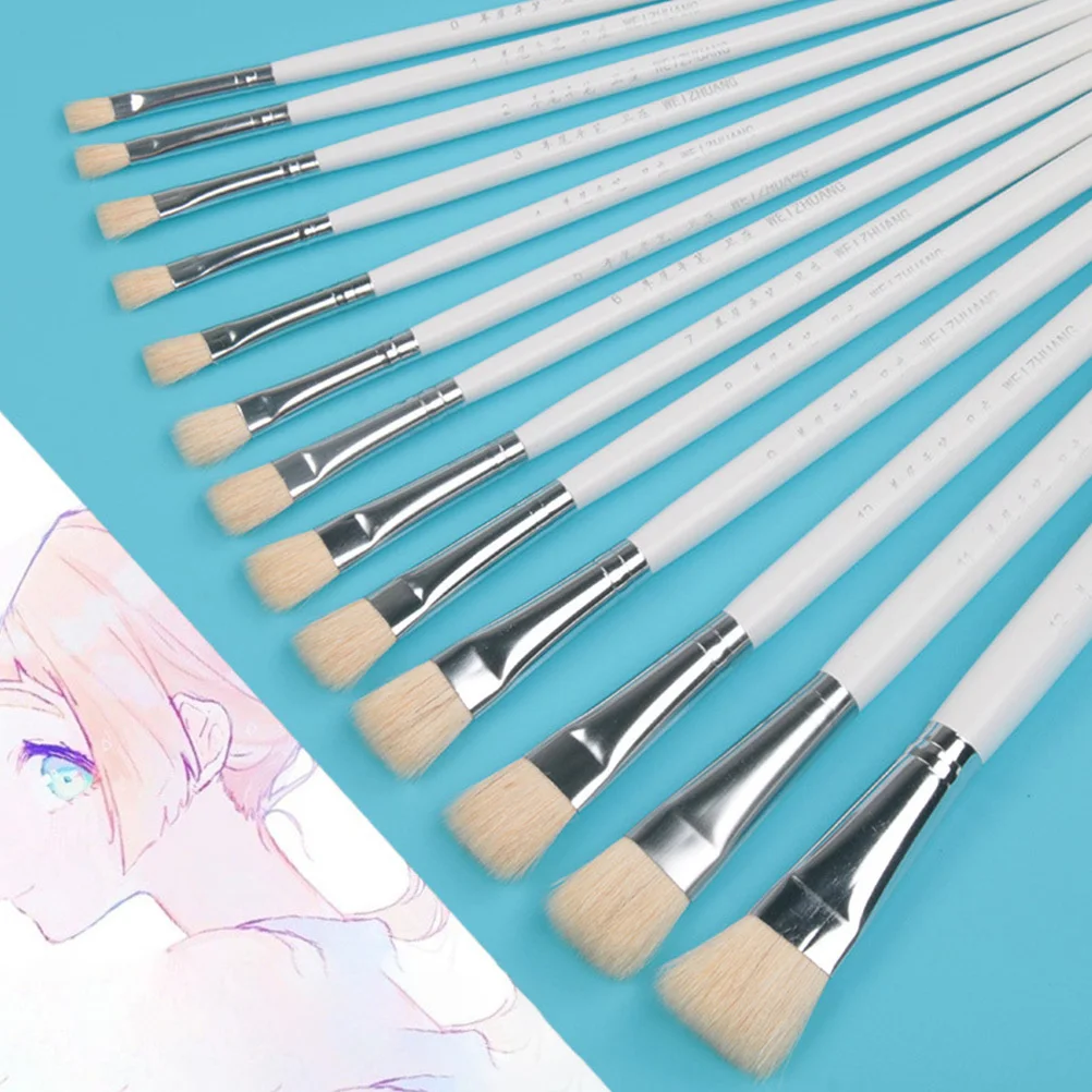 

1Set Sheep Tail Paint Brush Set Wood Oil Watercolor Painting Tools Kids Drawing Brush for Art and DIY Creative Use