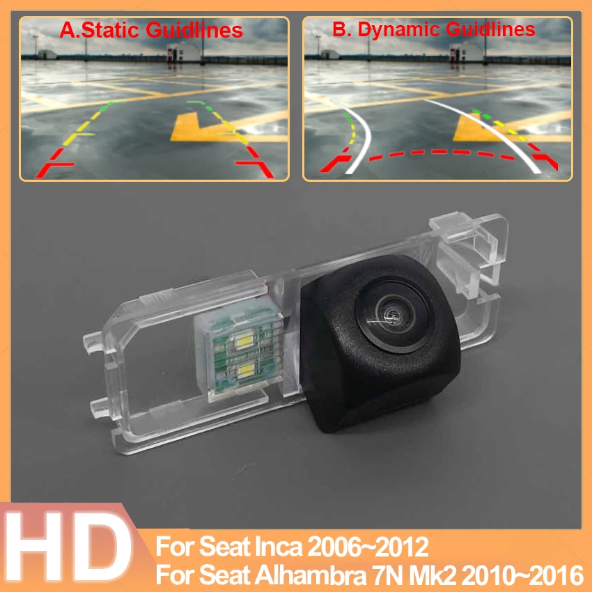 HD 1280*720 Fisheye Rear View Camera Waterproof High quality RCA For Seat Inca Alhambra 7N Mk2 2006~2013 2014 2015 2016 Monitor