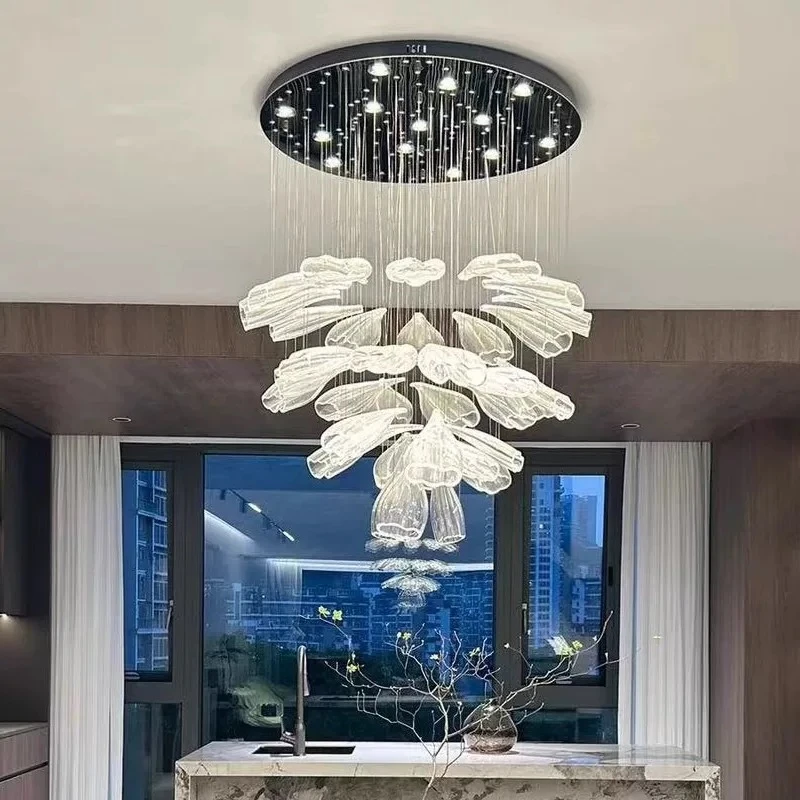 

Italian Creative Petal Glass Pendant Lamp Modern Chandelier For Living Room BedroomKitchen Luxury Home Decor Lustre Hanging Lamp