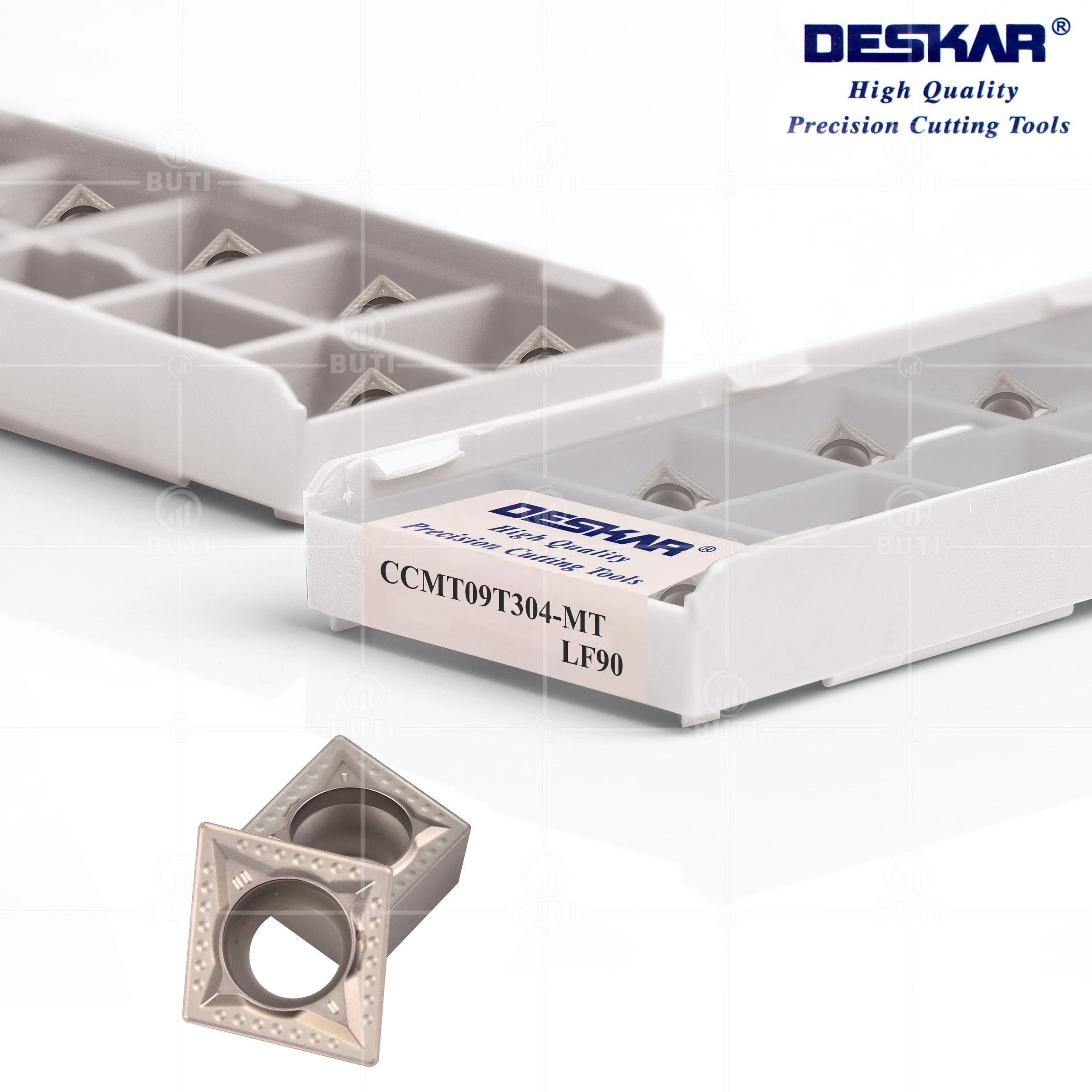 Imagem -02 - Deskar 100 Original Ccmt060204 Ccmt09t304 Ccmt09t308 fg hq mt tc ps Lf90 Cnc Torno Cortador de Corte Cermet Insere Ferramentas de Torneamento