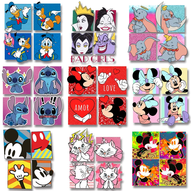 Famous Character Mickey And Minnie Donald Duck Dumbo Cute Picture Ironing Stickers Transfer On The Jumpers