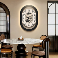 Clock decoration painting, high-end feel, restaurant living room clock mural clock atmosphere light painting
