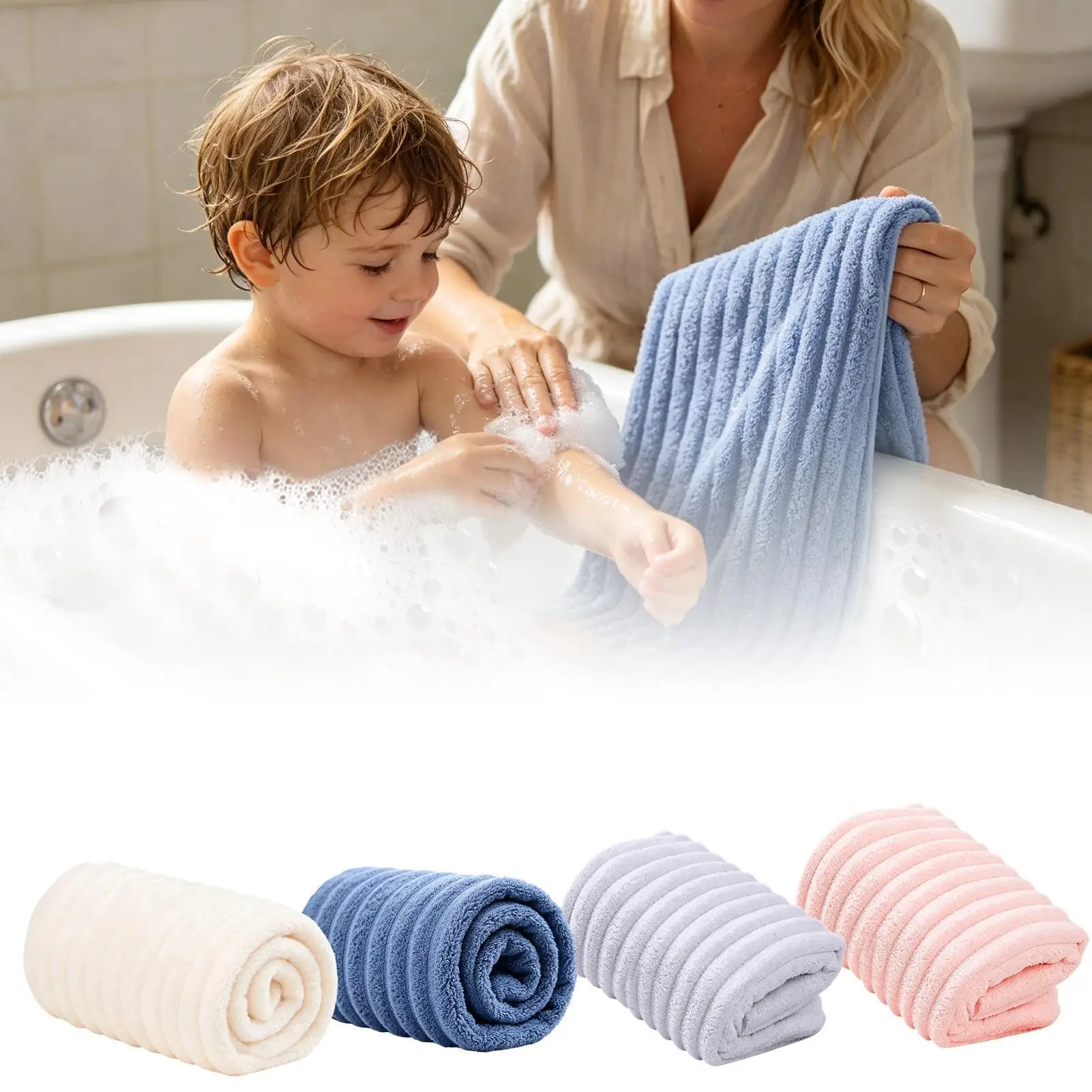Thick & Quick Drying Bath Towel Lint Free Absorbent Large Body Towel for Shower, Home Travel Beach Pool Camping Gym Spa Sports ﻿