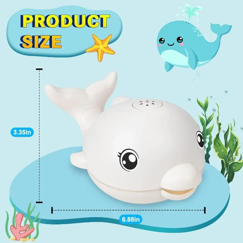 Rechargeable Baby Bath Toys Whale Spray Water Light Up Musical Toys Sprinkler Water Pool Bathtub Toys for Toddlers