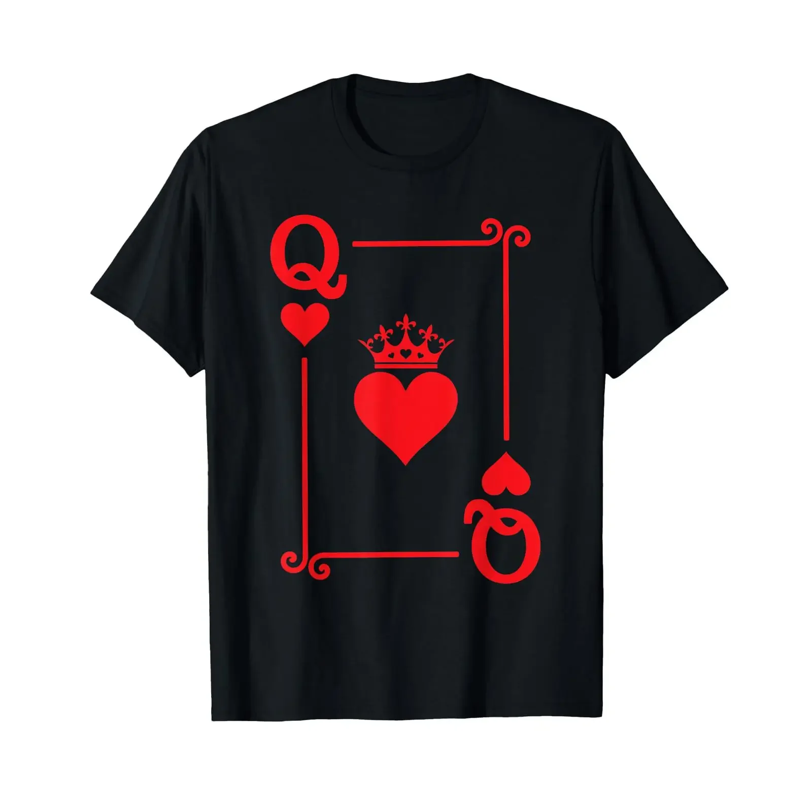 Queen Hearts Card Costume Playing Cards of T Shirt vintage Washed fashion Comfortable Breathable graphic Top For Everyday Wear