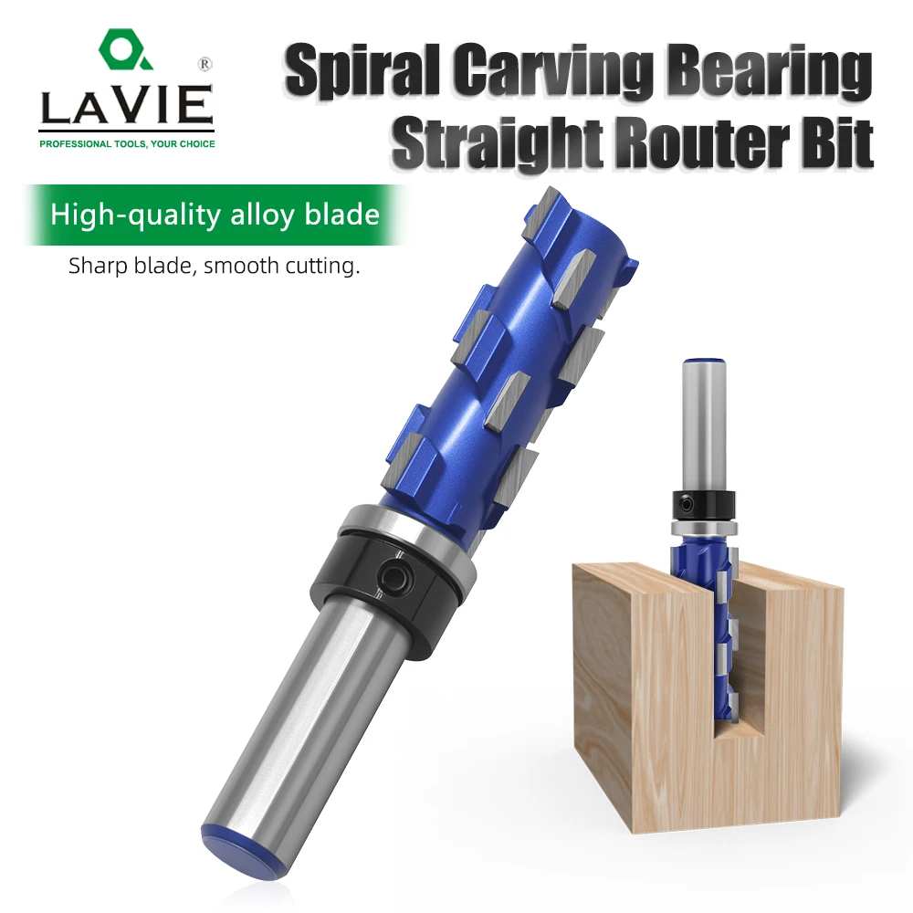 

LAVIE 1pc Industrial Quality 1/2' Shank Spiral Flush Trim Router Bits Woodworking I13014B1949BL