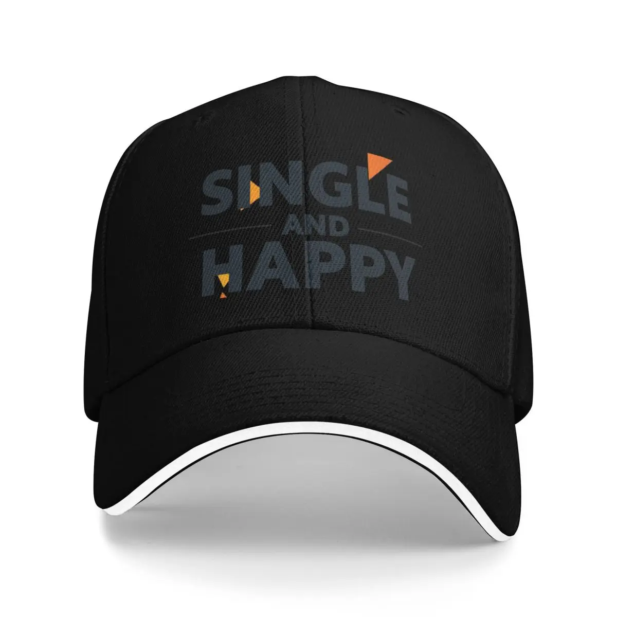 

Single and Happy - Bold Masculine Typography Design Baseball Cap Fashion Beach cute Caps For Men Women's