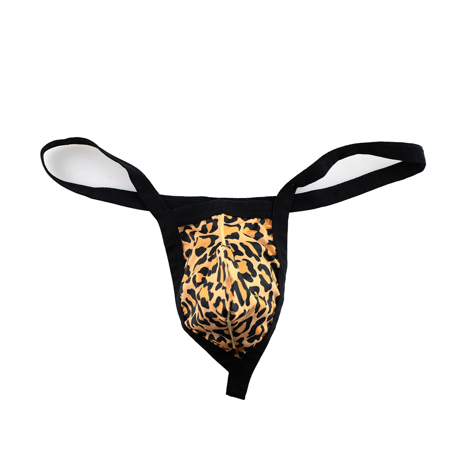 CLEVER-MENMODE Tanga Sexy, bragas de hilo G, ropa interior, bolsa para pene, calzoncillos, Bikini, lencería erótica, leopardo para hombre