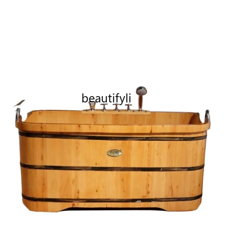 

Couple Double Bath Barrel Two-Person Wooden Barrel Solid Wood Bathtub Full Body Adult Bath Bucket Adult Home Use