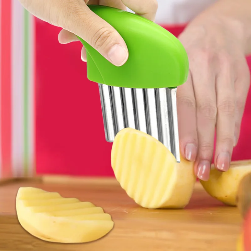 Stainless Steel Potato Wave Shaped Chip Slicer Vegetables Carrot Wave Knife Multifunctional Fruits Cutter Kitchen Accessories