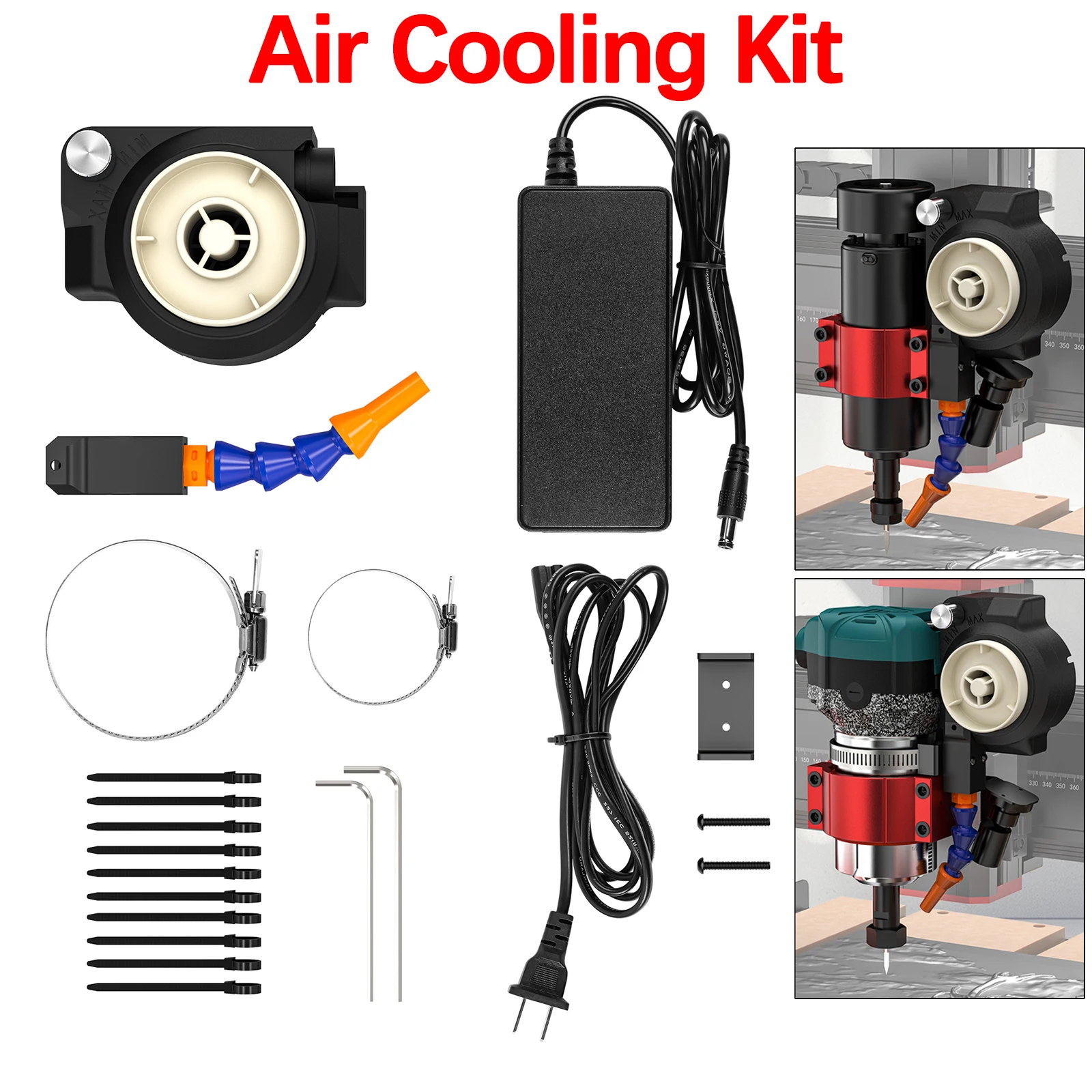 Twotrees TTC450 500W Motor Air Cooling Kit Woodwork Tool Air Pump CNC Router Hair dryer For TTC450 PRO Trimming Machine