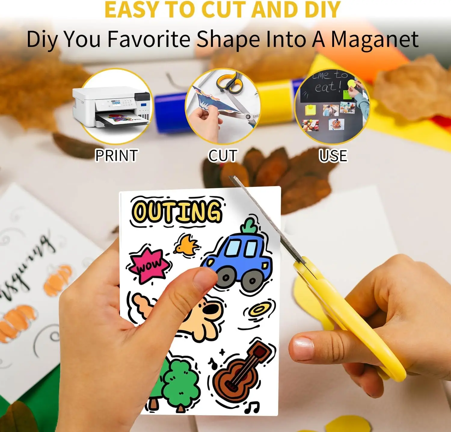 4 x 6 pulgadas 10 PCS Hojas magnéticas imprimibles brillantes Papel fotográfico magnético no adhesivo de 16 mil de espesor para impresoras de inyección de tinta