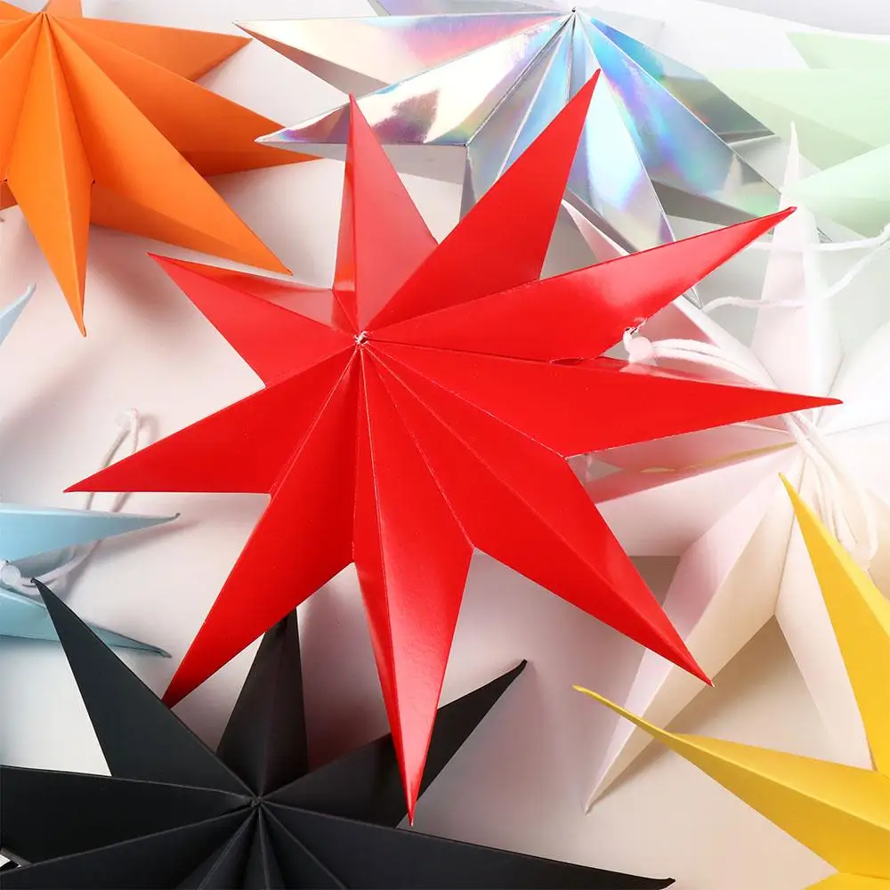 Props for Party,Wedding,Christmas Nine Pointed Star Hanging Paper Stars Party Decor Hanging Ornaments Paper Flower Crafts