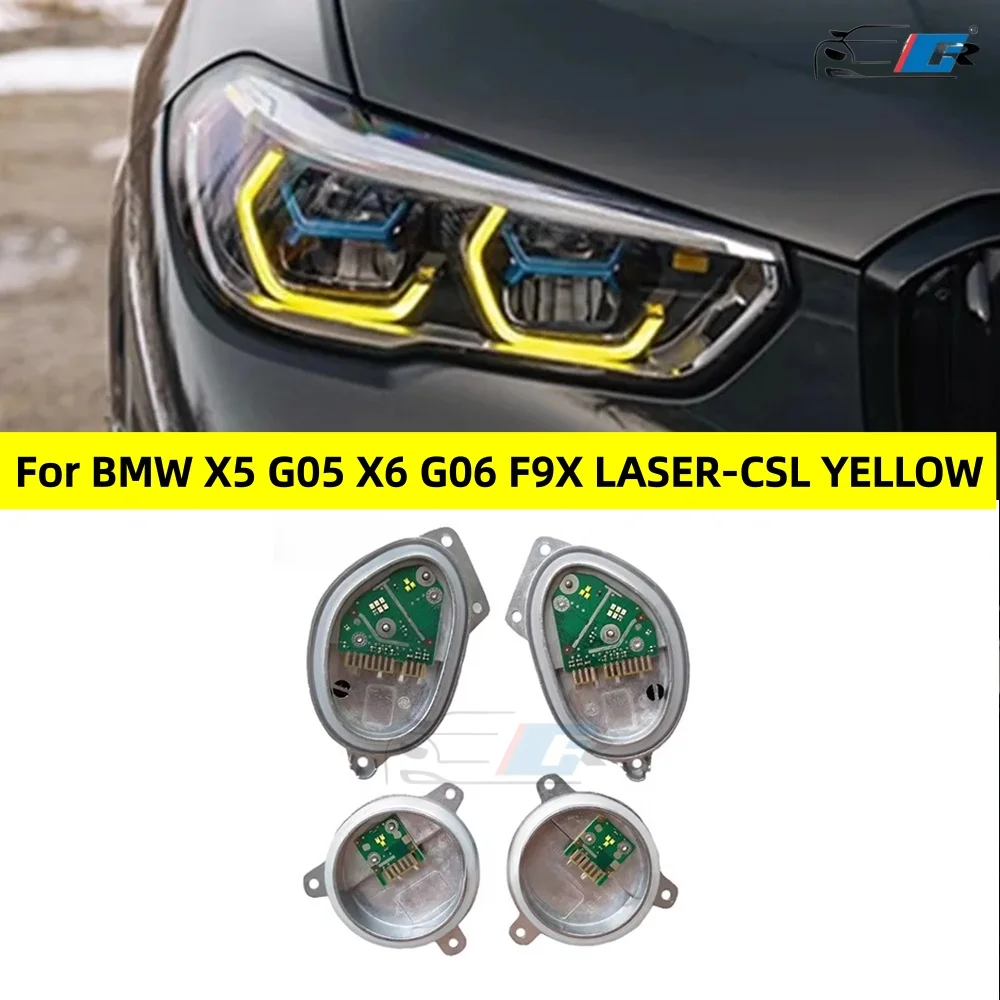 

Желтые светодиодные модули DRL, полная лазерная фара для BMW X5 G05 X6 G06 40ix 50ix внедорожника, дневные фары, светодиодные фары L & R, платы