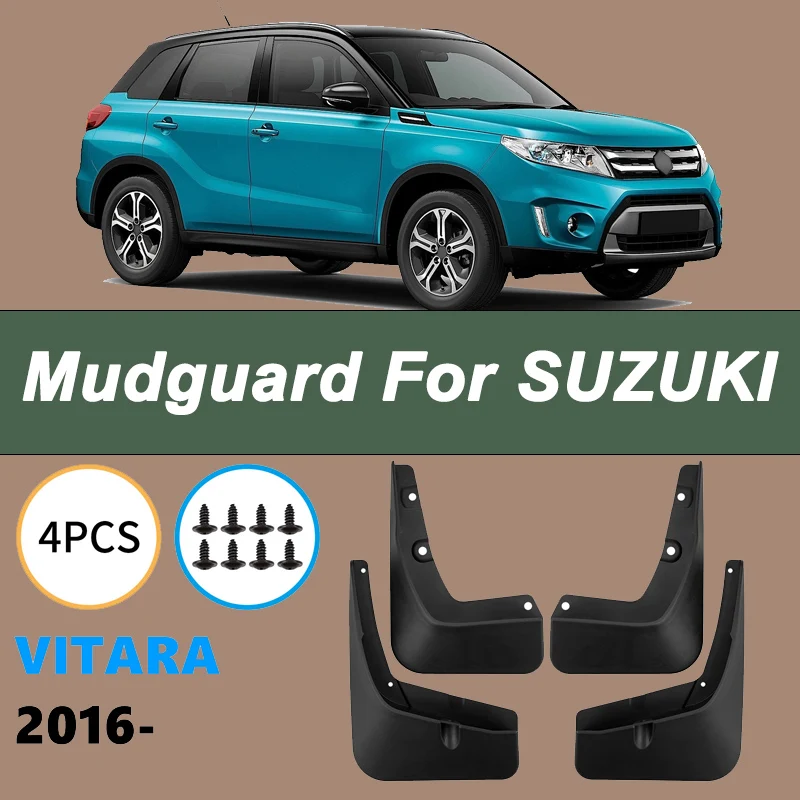 

For SUZUKI Vitara 2016-2025 Automotive Tire Mudguard Waterproof Prevent Mud Splashing Car Mud Flaps Fender Trim 4pcs Accessories