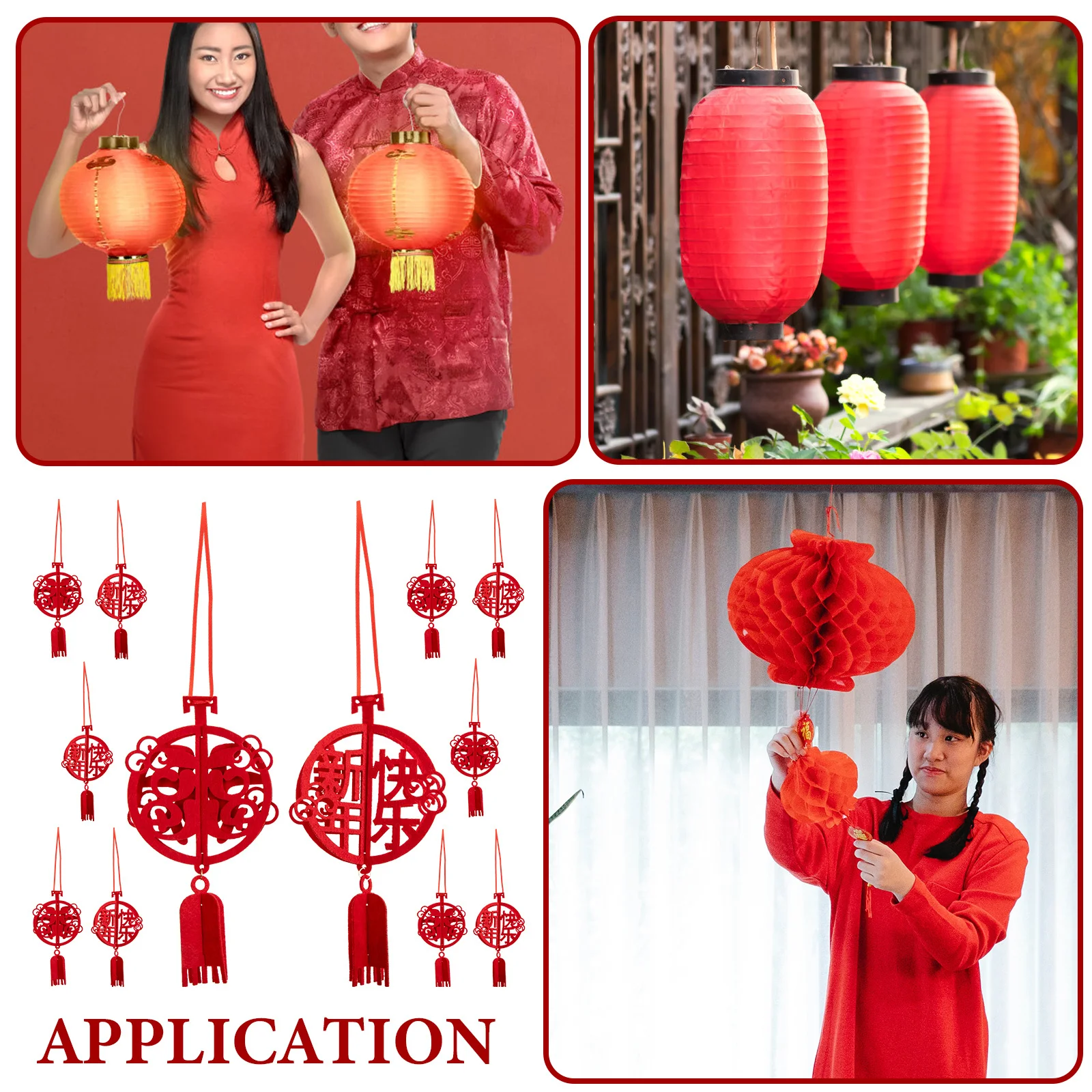 12pcs New Year Hanging Decor Chinese Style Festival Pendant For Home Office Mall Decoration Spring Festival Ornament Creative