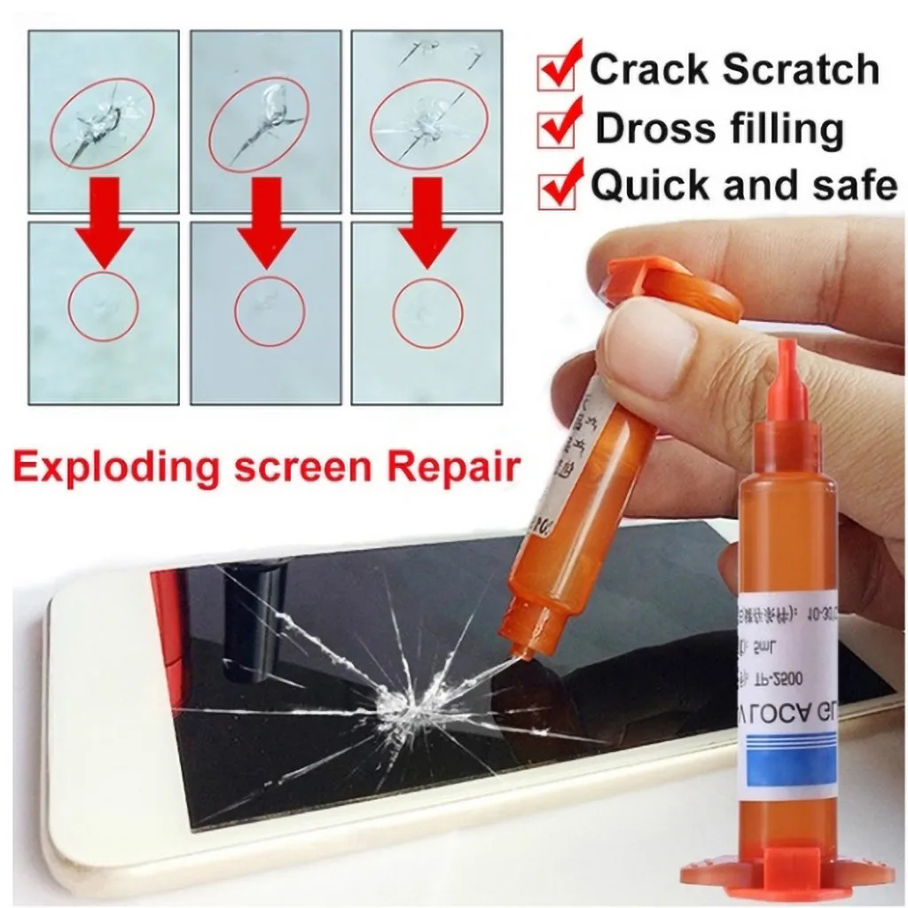 LCD Glass UV Glue Repair Tool Anti-Dust Transparent Phone Touch Long Crack Glass Broken Crack Qucikly Restore Window Screen