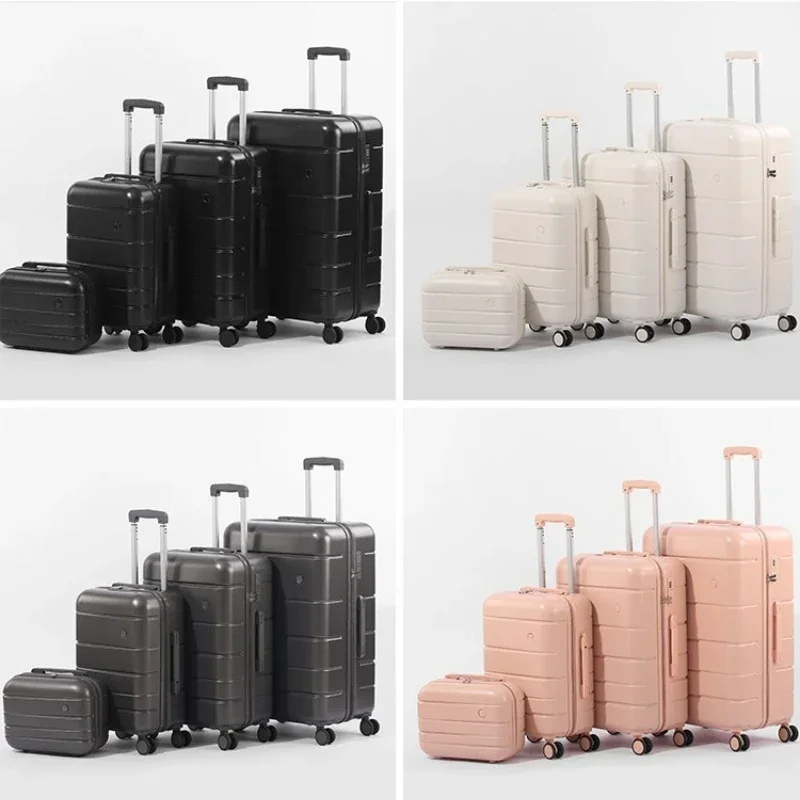 PP Hard Shell 4-piece Suitcase Lightweight Durable Luggage Set Universal Wheel Suitcase with Carry-on Suitcase 14/20/24/28 Inch