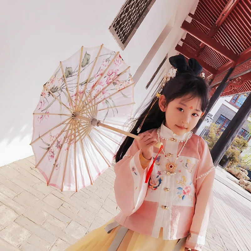 Paraguas de papel de aceite para niños, sombrilla grande de 56CM, estilo antiguo de baile clásico, estilo japonés