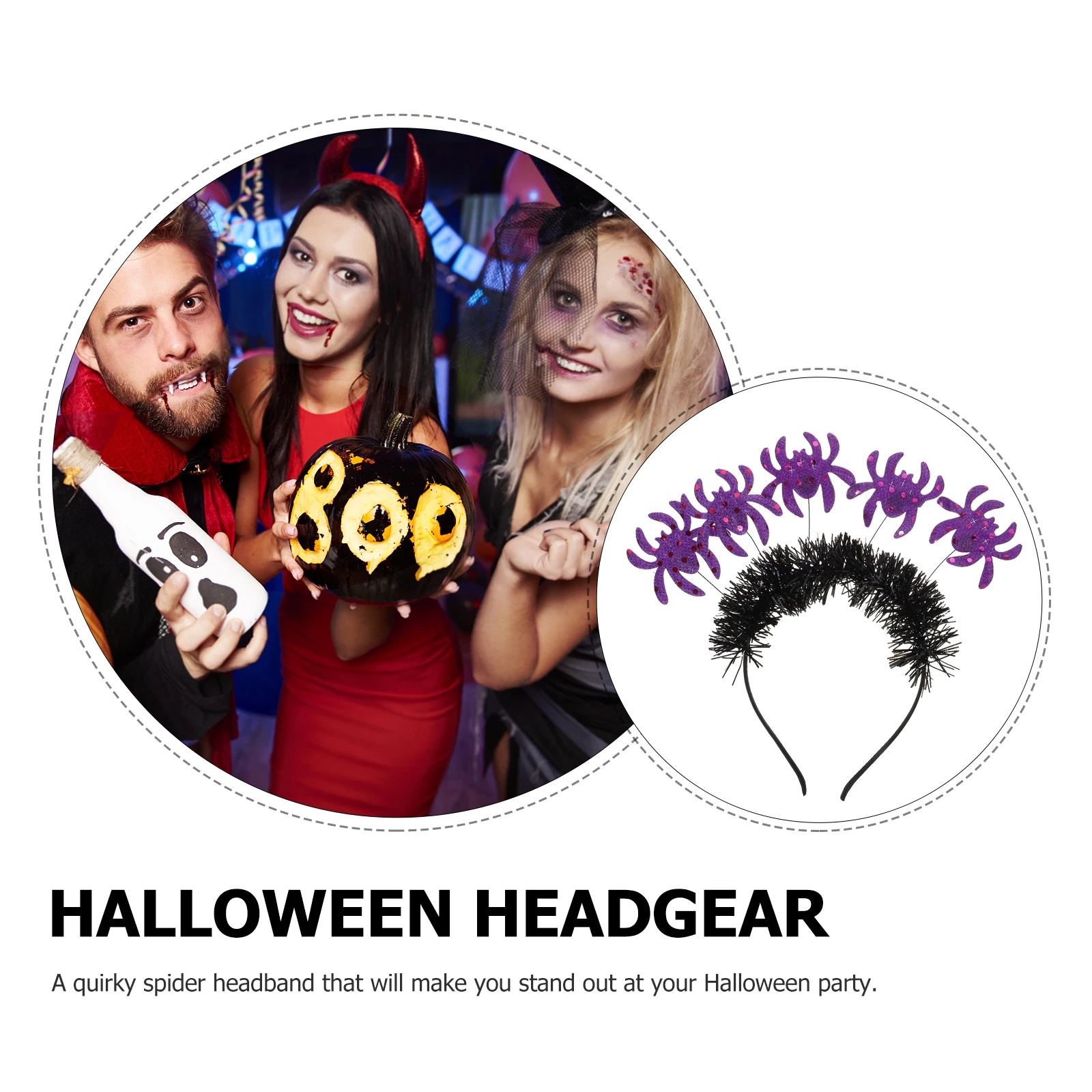 

Spider Headband Halloween Hair Accessories Prom Adults Headbands Cosplay Accessory Cloth Hairband Funny