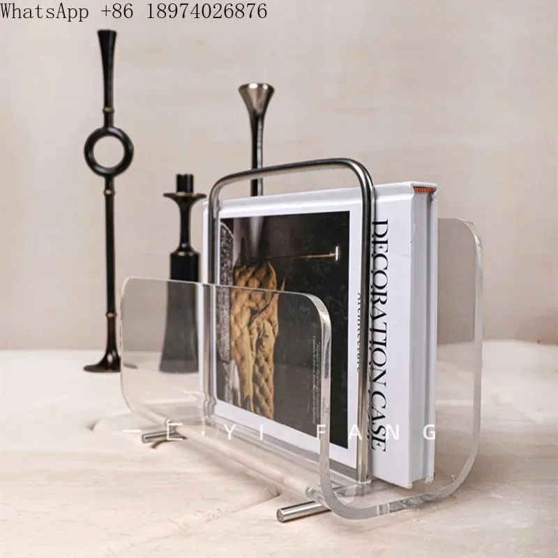 

Light luxury acrylic metal bookshelf, decorative ornament