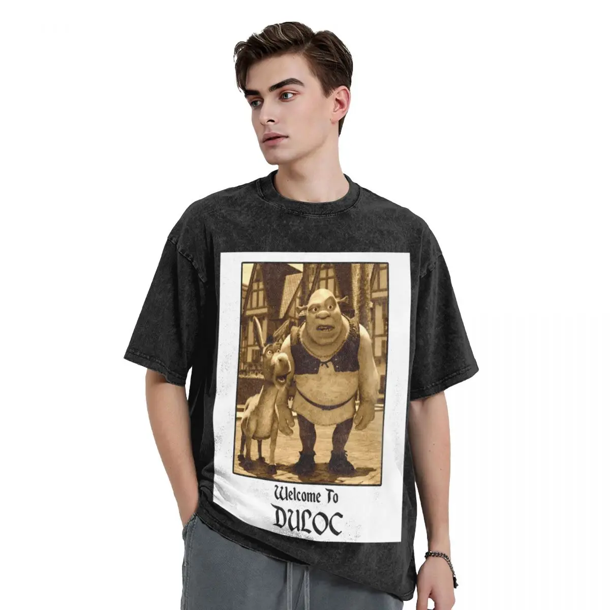 

welcome to duloc T-Shirt blacks oversizeds anime vintage clothes workout shirts for men