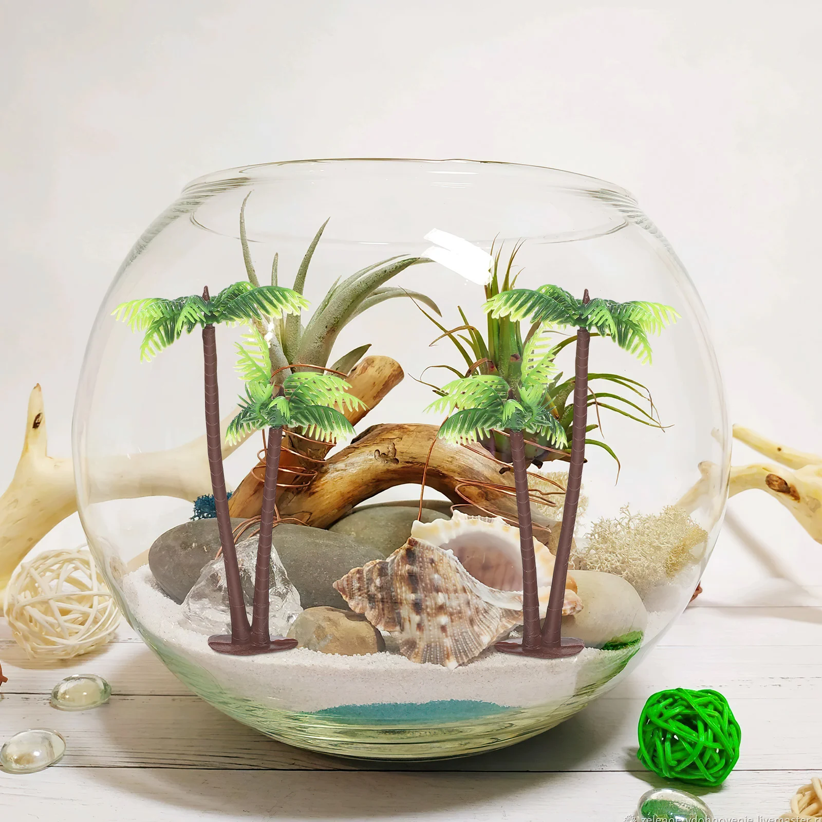 Decorate Seaside Hermit Crab Accessories Miniature Tree Landscape Coconut Decoration