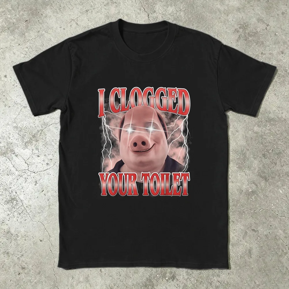 John Pork I Clogged Your Toilet Funny T Shirt Men Women Cotton Casual T-Shirt Crewneck Tees Short Sleeve Clothes Gift Idea