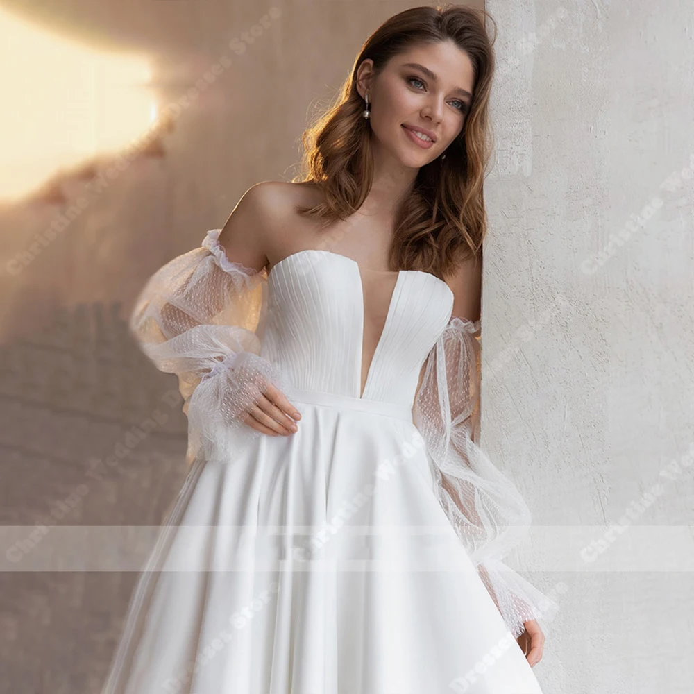 Vestidos de casamento elegantes para mulheres, Impressão floral, Vestidos De Noiva De Renda, Especialmente projetado para casamento, Liso