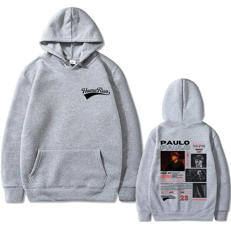 Rapper Paulo Londra Homerun Double Sided Print Hoodie Men Women Hip Hop Vintage Tracksuit Male Fashion Casual Oversized Hoodies