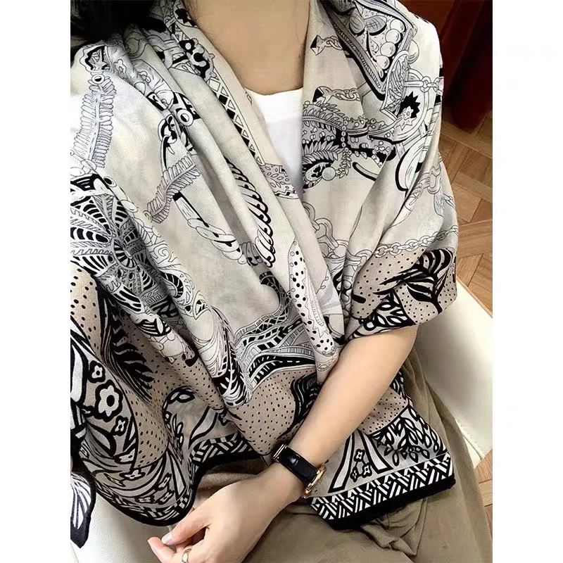 2024 Winter Scarf for Women Luxury Designer Large Shawls Pashmina Bag Bandana Hijab Handkerchief Poncho Accessories